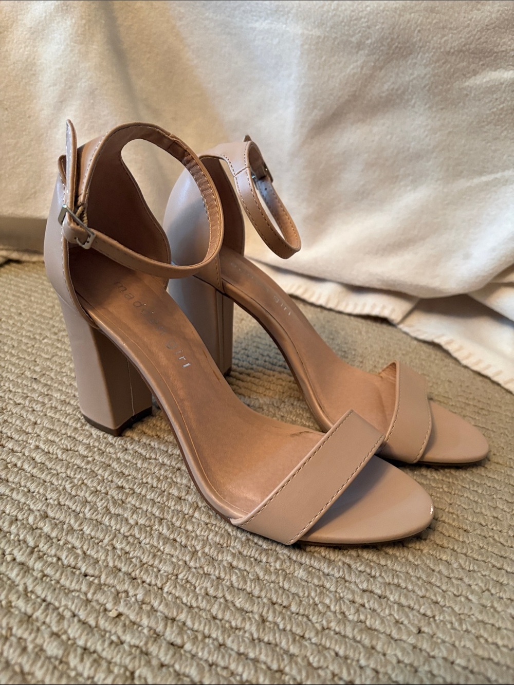Nude Block Heels